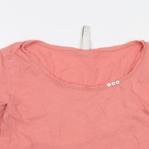 Weird Fish Womens Pink Cotton Basic T-Shirt Size 10 Round Neck