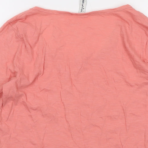 Weird Fish Womens Pink Cotton Basic T-Shirt Size 10 Round Neck