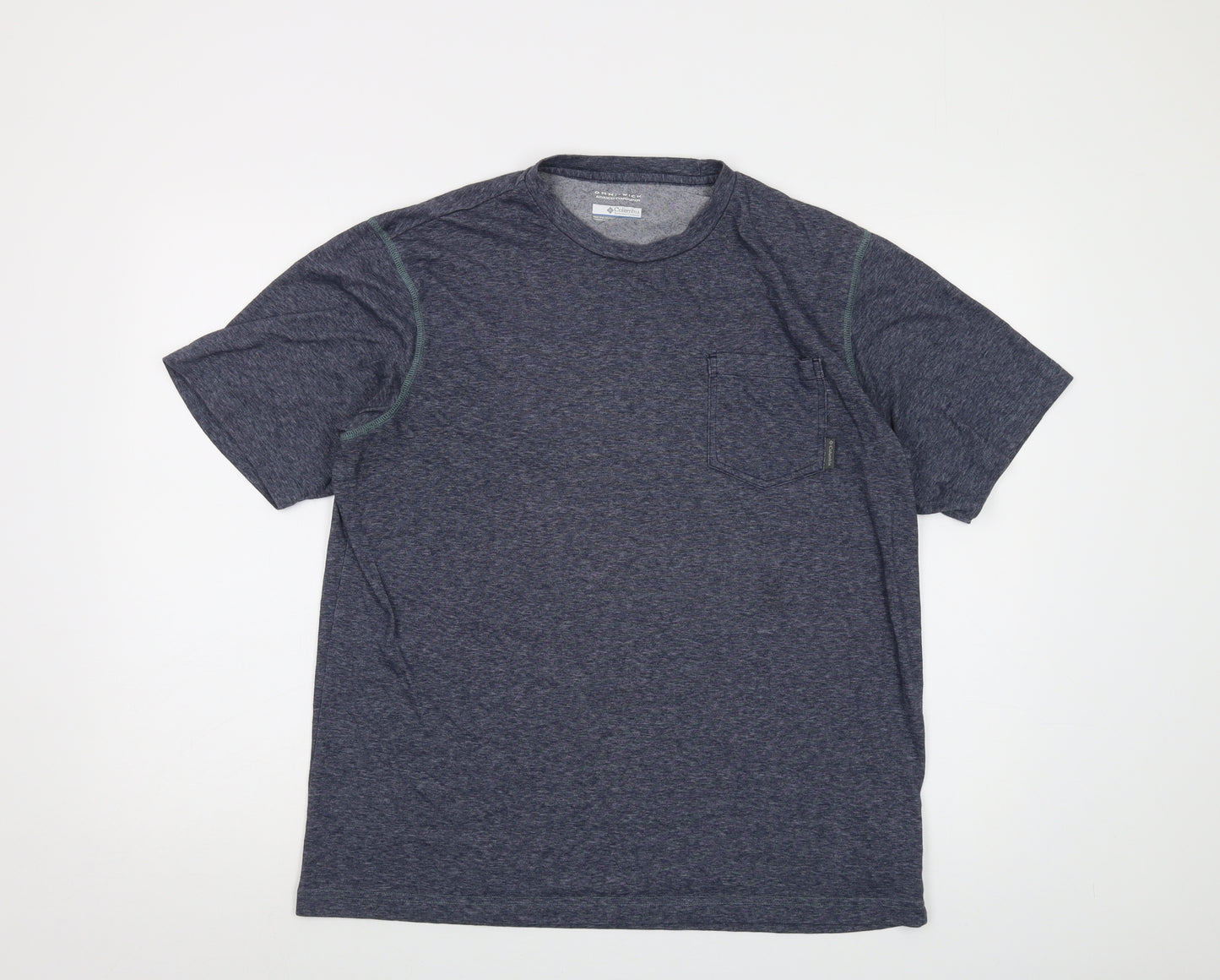 Columbia Mens Blue Polyester T-Shirt Size L Crew Neck