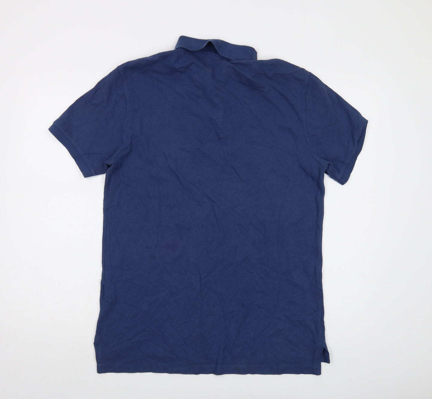 Polo Ralph Lauren Mens Blue Cotton Polo Size L Collared Button