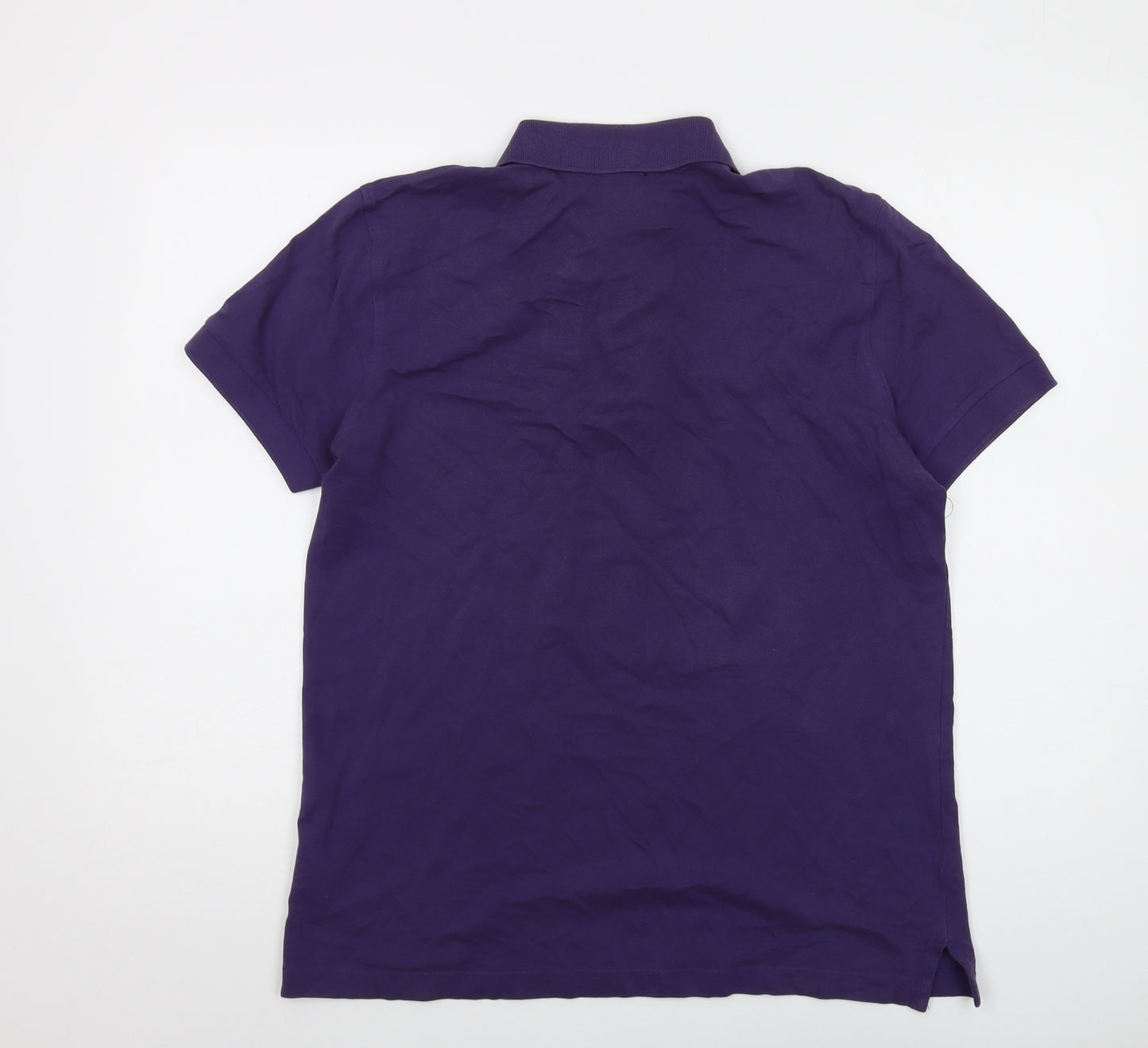 Boss Mens Purple Cotton Polo Size M Collared Button