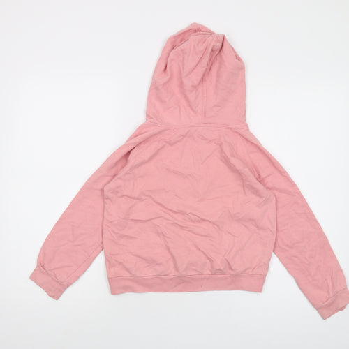 DKNY Girls Pink Cotton Pullover Hoodie Size 8-9 Years Pullover