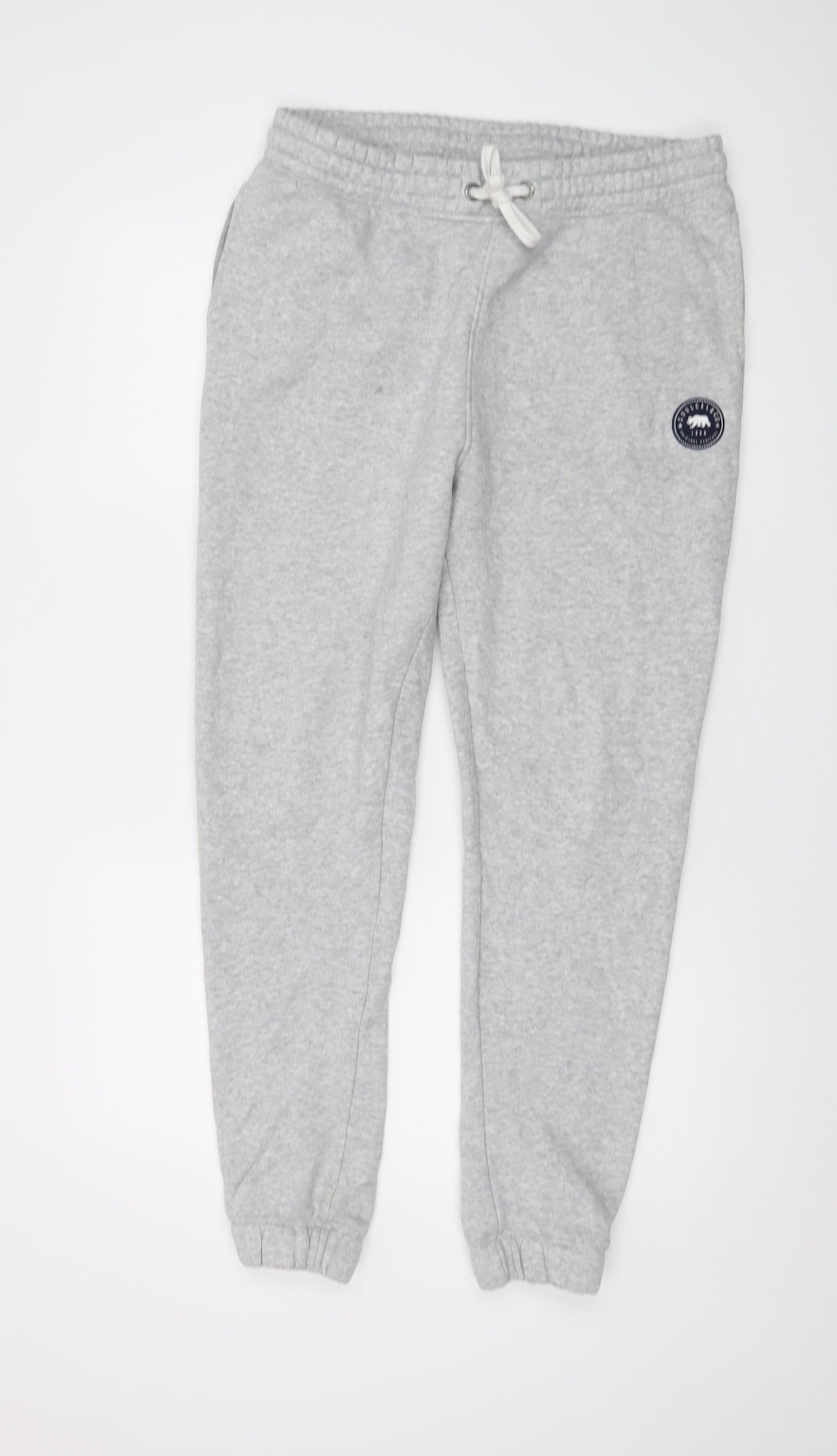 SoulCal&Co Mens Grey Polyester Sweatpants Trousers Size M L28 in Regular Drawstring