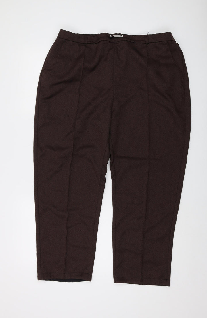 EWM Womens Brown Polyester Trousers Size 20 L25 in Regular