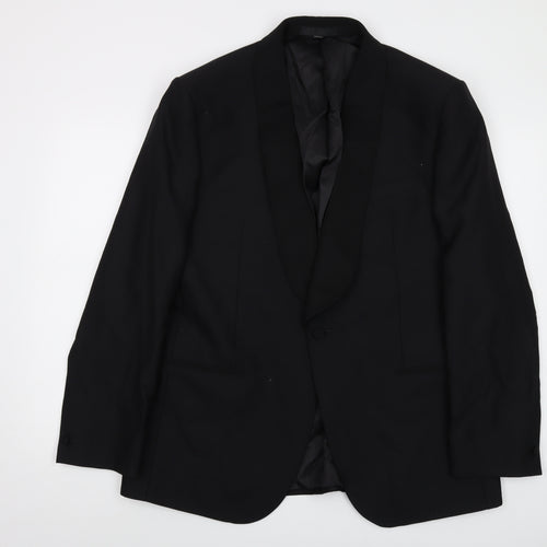 Marks and Spencer Mens Black Wool Jacket Suit Jacket Size 42 Regular