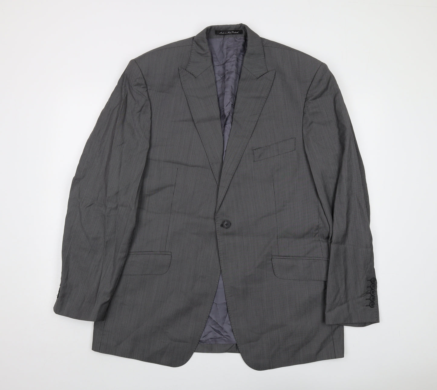 Reda Mens Grey Striped Wool Jacket Suit Jacket Size 44 Regular
