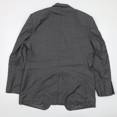 Reda Mens Grey Striped Wool Jacket Suit Jacket Size 44 Regular