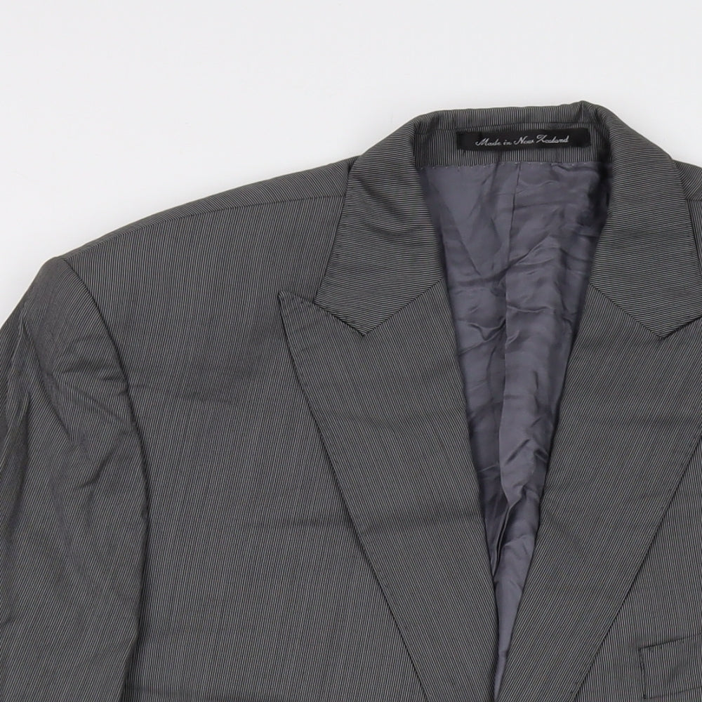 Reda Mens Grey Striped Wool Jacket Suit Jacket Size 44 Regular