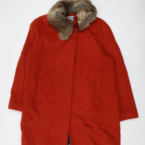 Dickins & Jones Womens Red Overcoat Coat Size 18 Button