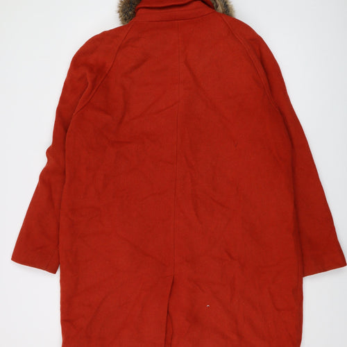 Dickins & Jones Womens Red Overcoat Coat Size 18 Button