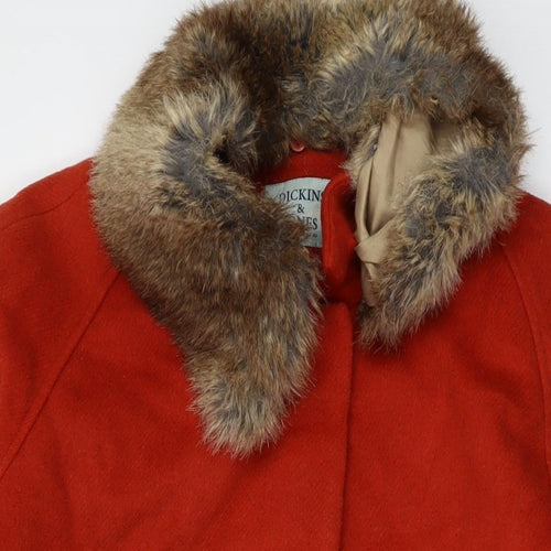 Dickins & Jones Womens Red Overcoat Coat Size 18 Button
