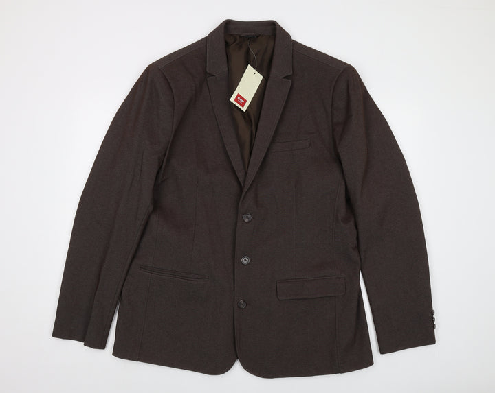 Cotton Traders Mens Brown Cotton Jacket Suit Jacket Size 46 Regular