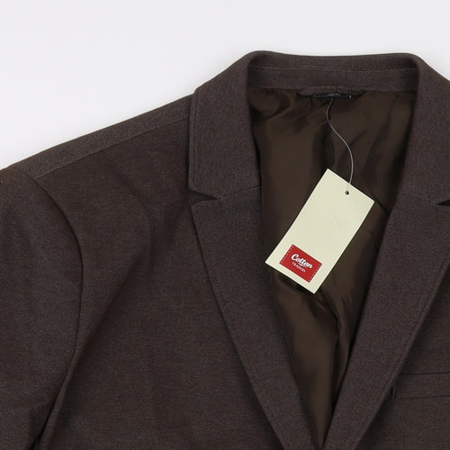 Cotton Traders Mens Brown Cotton Jacket Suit Jacket Size 46 Regular