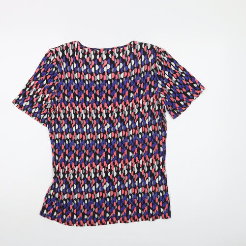 Woolworths Womens Multicoloured Geometric Viscose Basic T-Shirt Size S Round Neck
