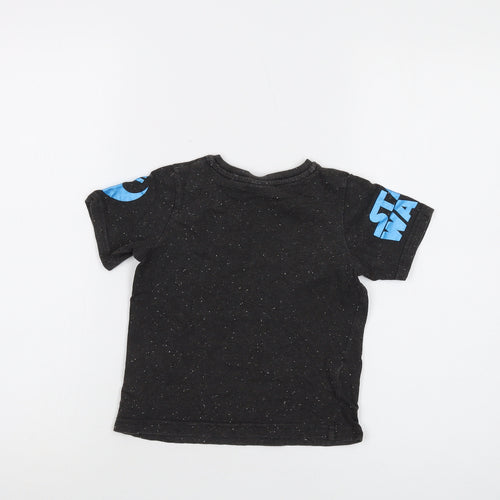 Star Wars Boys Grey Cotton Basic T-Shirt Size 3-4 Years Crew Neck Pullover