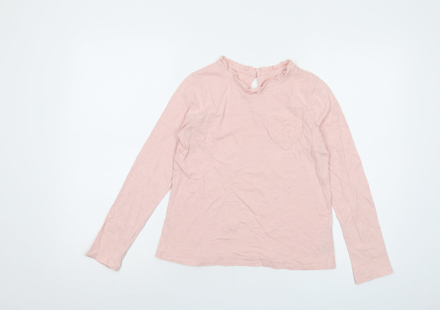 Boden Girls Pink Cotton Basic T-Shirt Size 11-12 Years Crew Neck Pullover