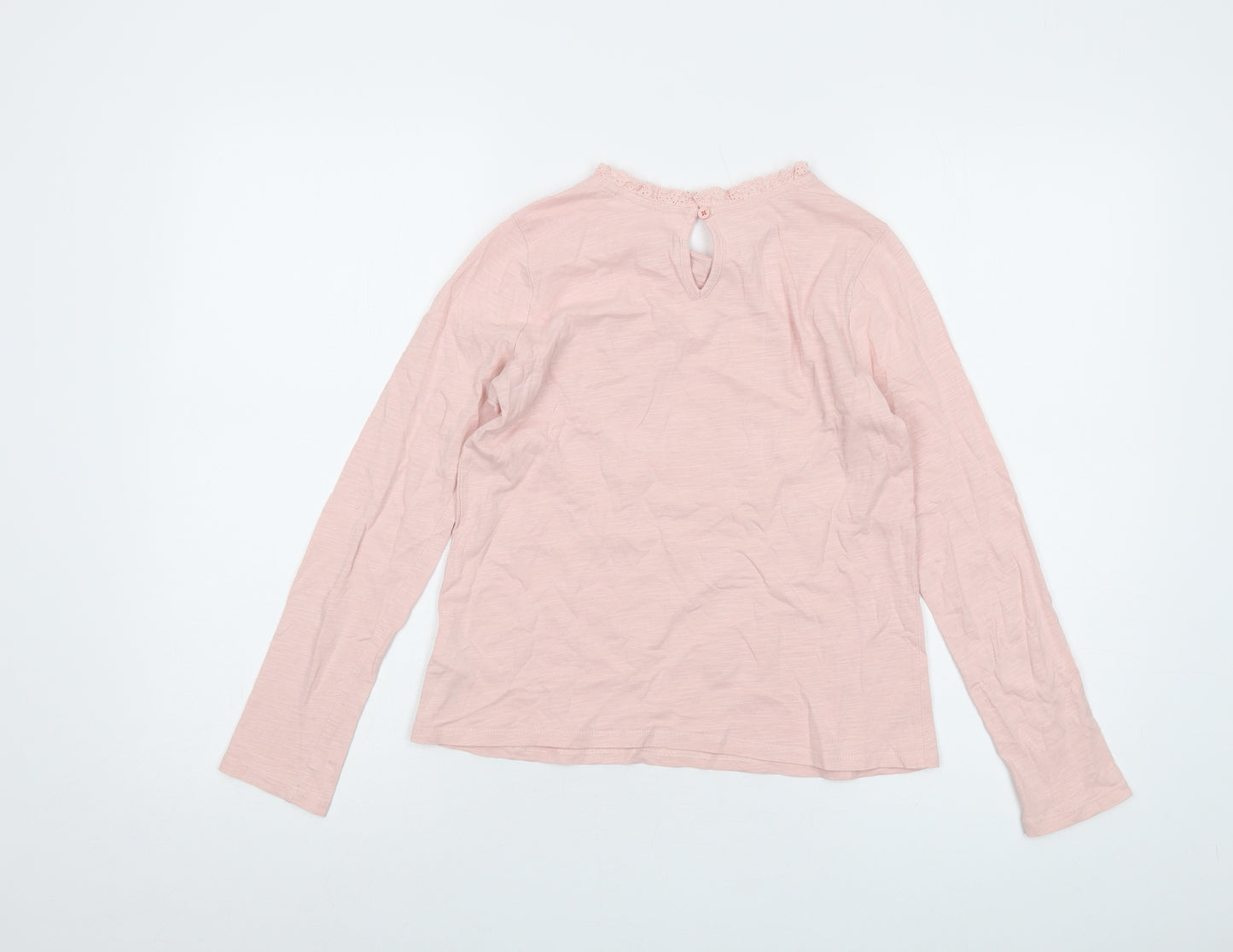 Boden Girls Pink Cotton Basic T-Shirt Size 11-12 Years Crew Neck Pullover