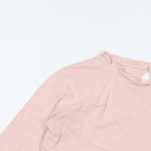 Boden Girls Pink Cotton Basic T-Shirt Size 11-12 Years Crew Neck Pullover
