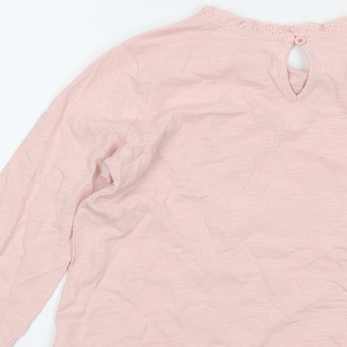 Boden Girls Pink Cotton Basic T-Shirt Size 11-12 Years Crew Neck Pullover
