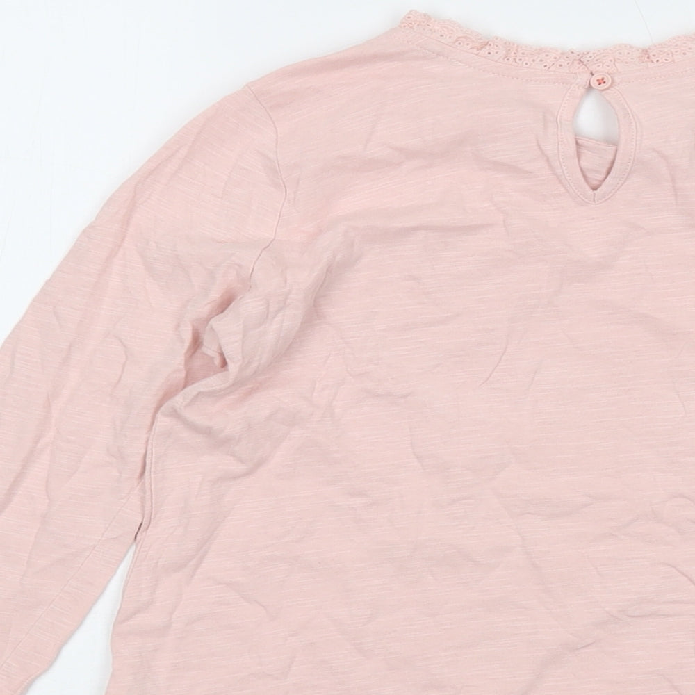 Boden Girls Pink Cotton Basic T-Shirt Size 11-12 Years Crew Neck Pullover