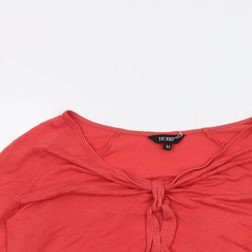 Hobbs Womens Orange Lyocell Basic Blouse Size M V-Neck