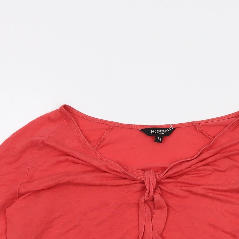 Hobbs Womens Orange Lyocell Basic Blouse Size M V-Neck