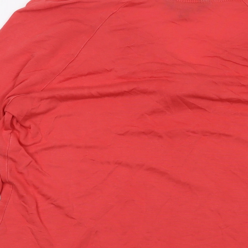 Hobbs Womens Orange Lyocell Basic Blouse Size M V-Neck