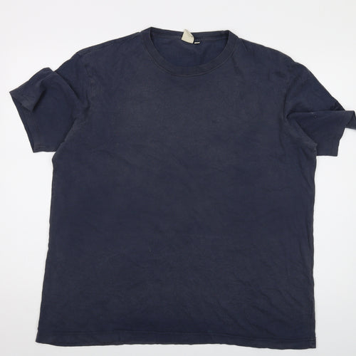 Cotton Traders Mens Blue Cotton T-Shirt Size XL Crew Neck