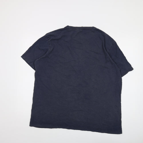 Cotton Traders Mens Blue Cotton T-Shirt Size XL Crew Neck