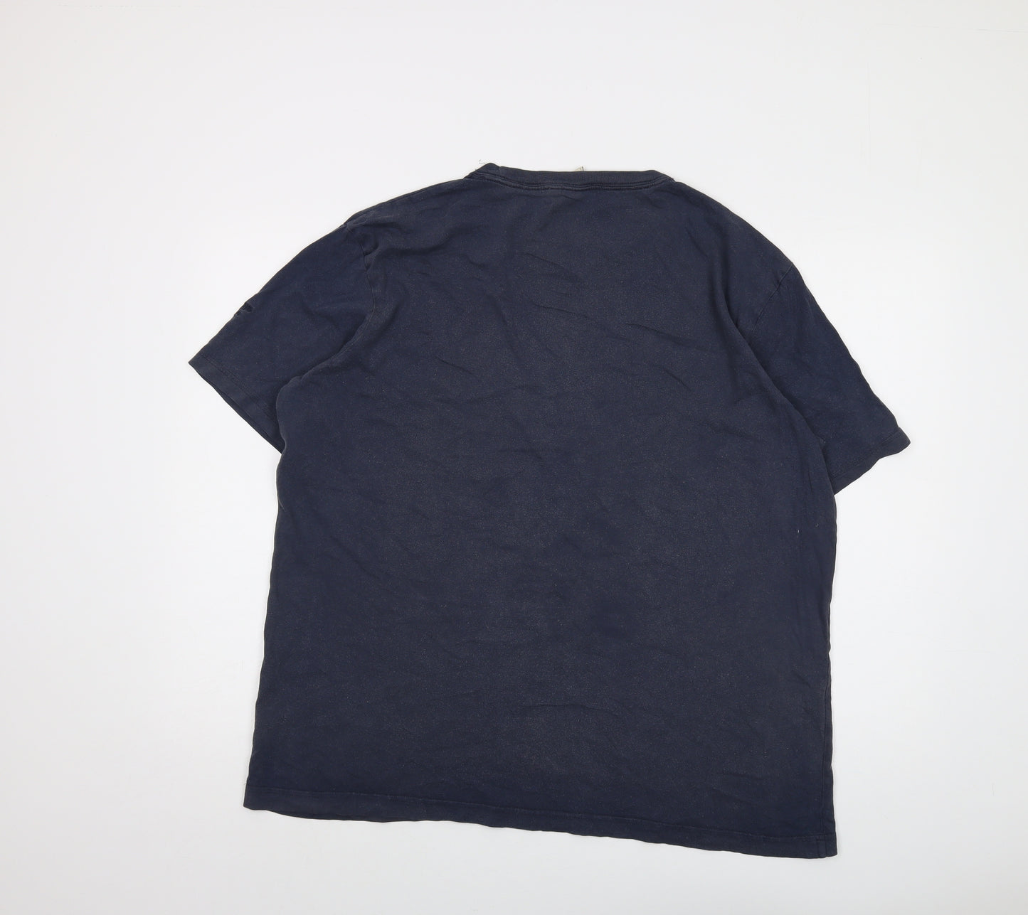 Cotton Traders Mens Blue Cotton T-Shirt Size XL Crew Neck