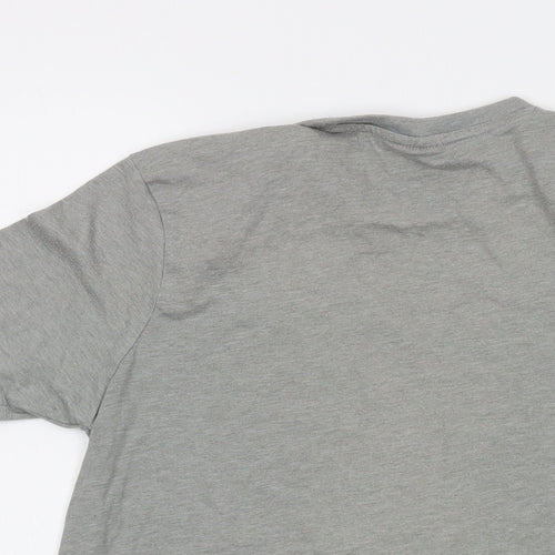 Slazenger Boys Grey Polyester Basic T-Shirt Size 13 Years Crew Neck Pullover
