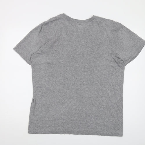 Nike Mens Grey Polyester T-Shirt Size L Crew Neck