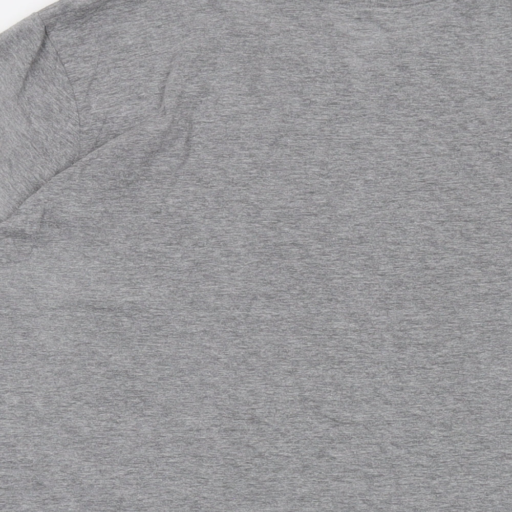 Nike Mens Grey Polyester T-Shirt Size L Crew Neck