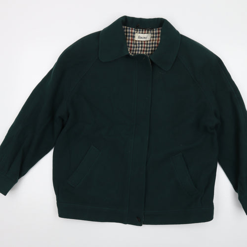 Simone Womens Green Jacket Size 14 Zip