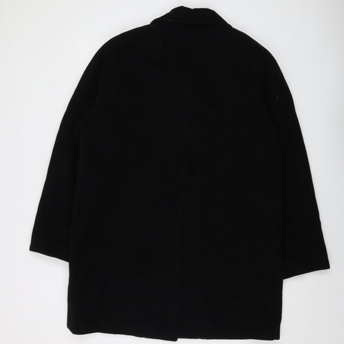 David Barry Womens Black Overcoat Coat Size 14 Button