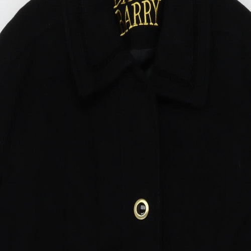 David Barry Womens Black Overcoat Coat Size 14 Button