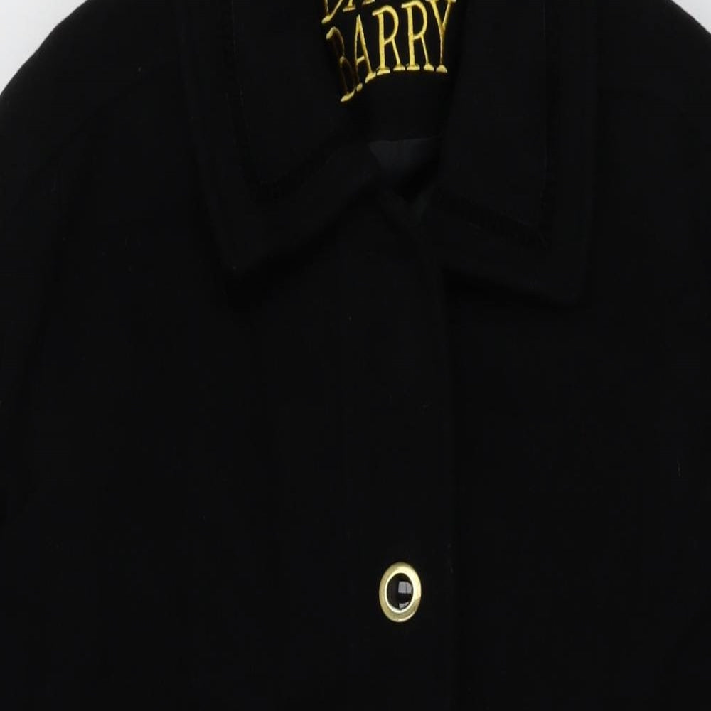 David Barry Womens Black Overcoat Coat Size 14 Button