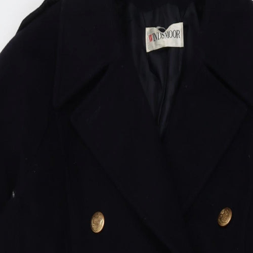 Windsmoor Womens Blue Overcoat Coat Size 14 Button