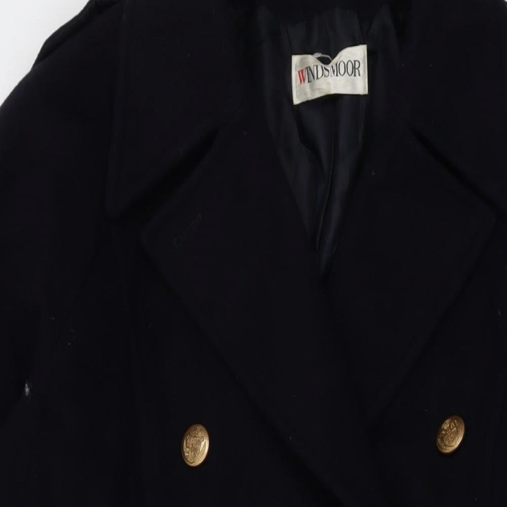 Windsmoor Womens Blue Overcoat Coat Size 14 Button