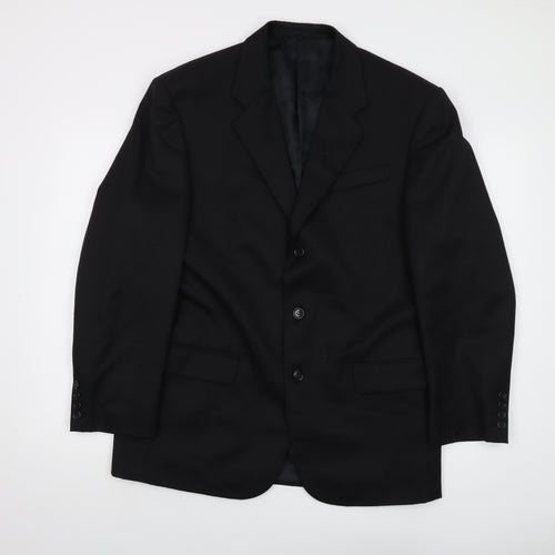 Hugo James Mens Black Polyester Jacket Suit Jacket Size 40 Regular