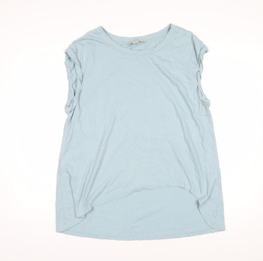 AllSaints Womens Blue Cotton Basic T-Shirt Size S Scoop Neck