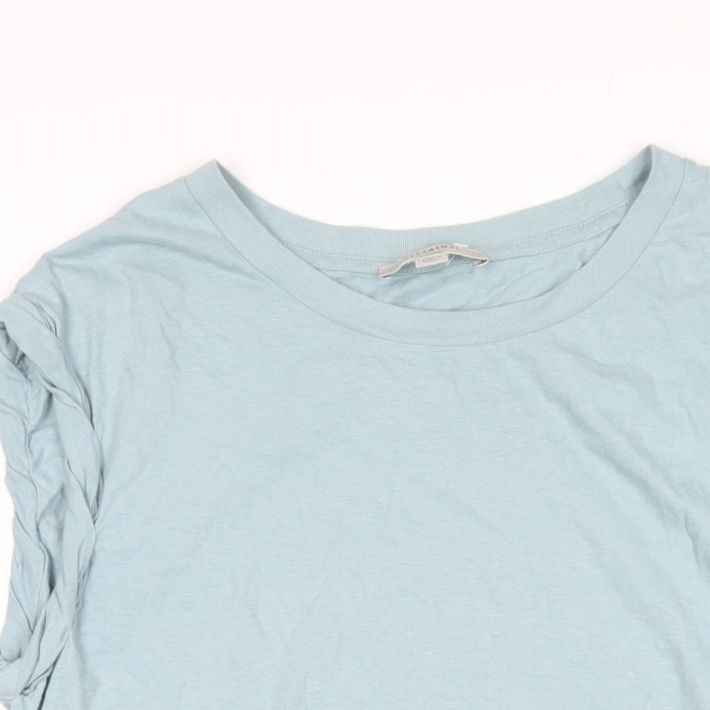 AllSaints Womens Blue Cotton Basic T-Shirt Size S Scoop Neck