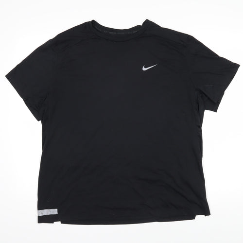 Nike Mens Black Polyester T-Shirt Size XL Round Neck