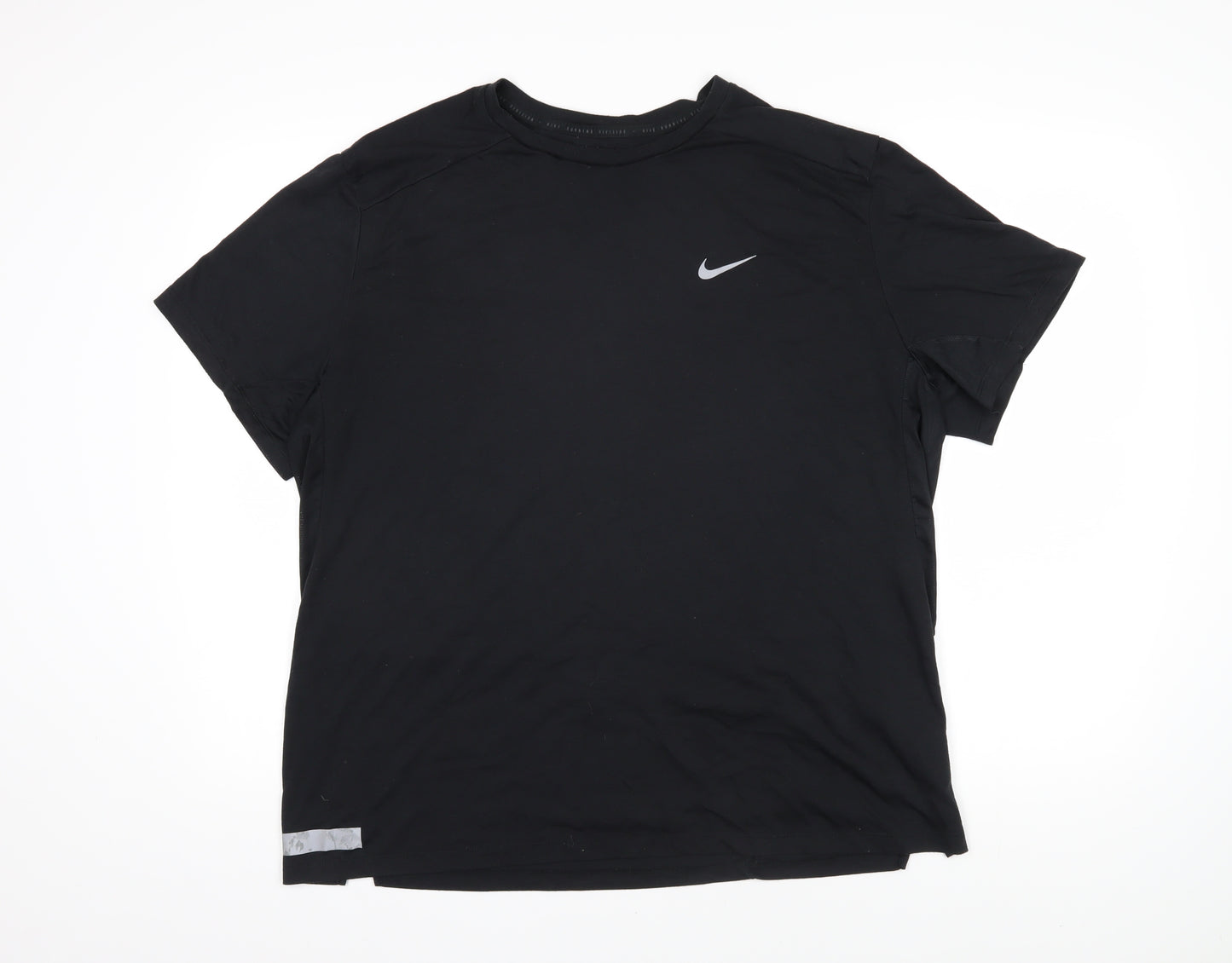 Nike Mens Black Polyester T-Shirt Size XL Round Neck