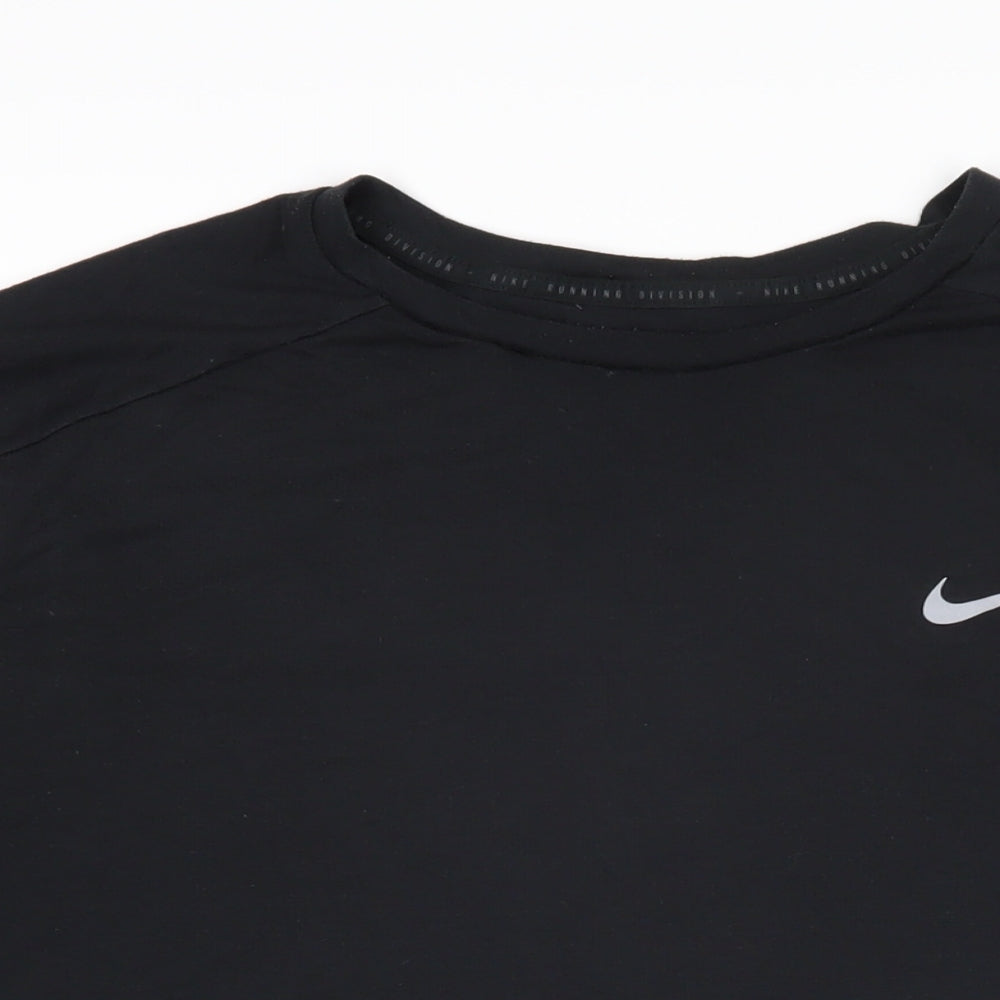 Nike Mens Black Polyester T-Shirt Size XL Round Neck