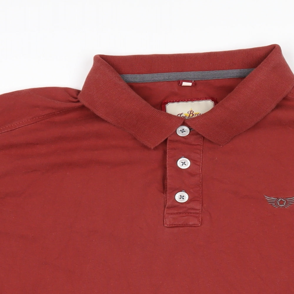 Joe Browns Mens Brown 100% Cotton Polo Size 2XL Collared Button