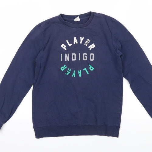 Indigo Girls Blue Cotton Pullover Sweatshirt Size 11-12 Years Pullover