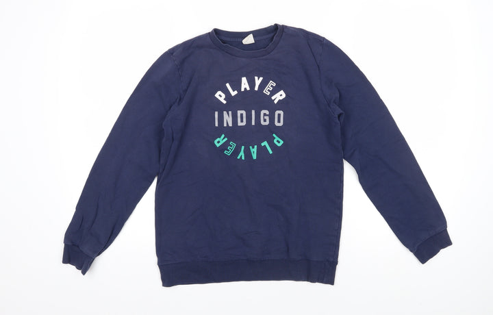 Indigo Girls Blue Cotton Pullover Sweatshirt Size 11-12 Years Pullover