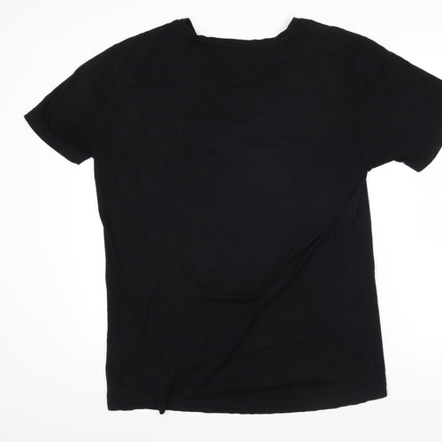 Calvin Klein Mens Black Cotton T-Shirt Size XL Round Neck - Calvin Klein Jeans logo