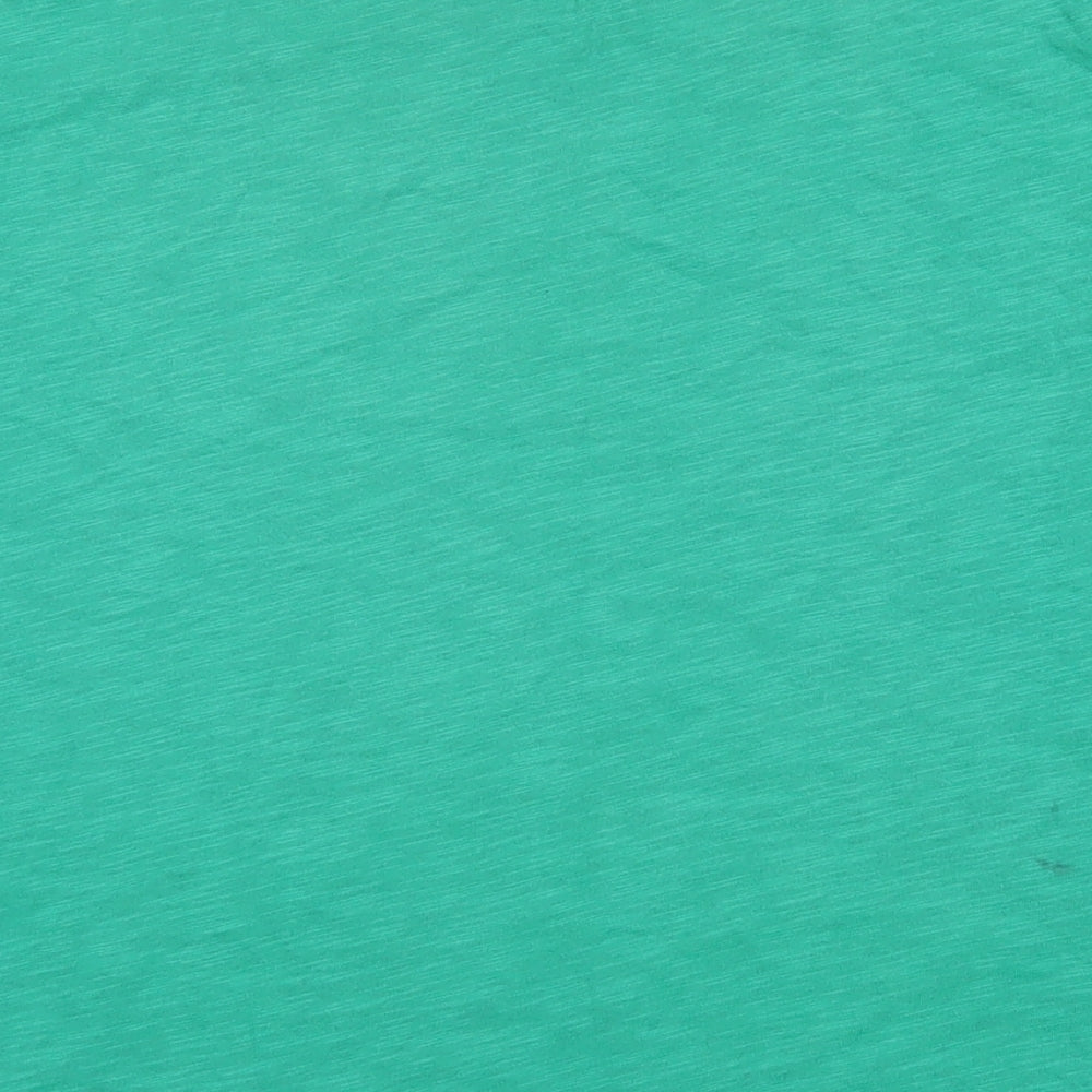 Oasis Womens Green Cotton Basic T-Shirt Size XS Boat Neck